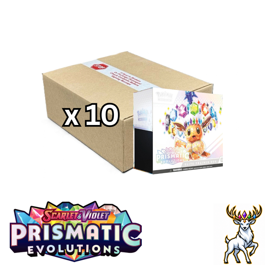 Pokémon TCG Scarlett & Violet Prismatic Evolutions Elite Trainer Box (ETB) Sealed Master Case x10 Factory Sealed English